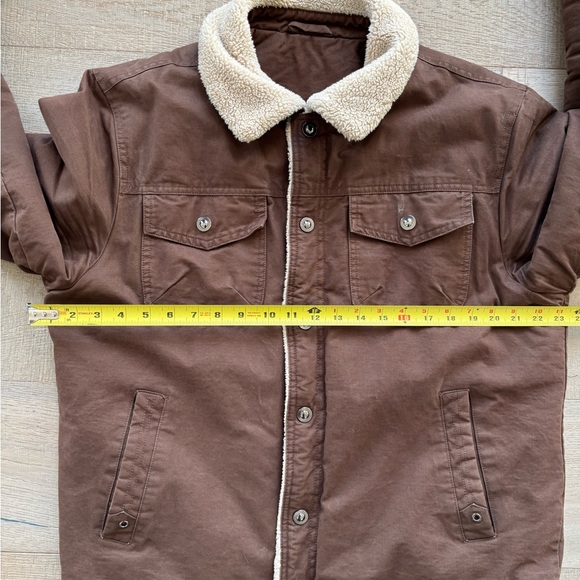Men's Brown Sherpa-Lined Jacket - Picture 8 of 10